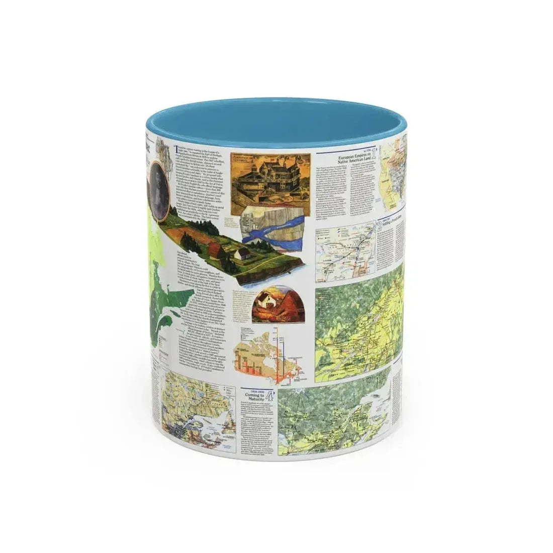 Canada - Quebec 2 (1991) (Map) Accent Coffee Mug 11oz Light Blue - Go Mug Yourself