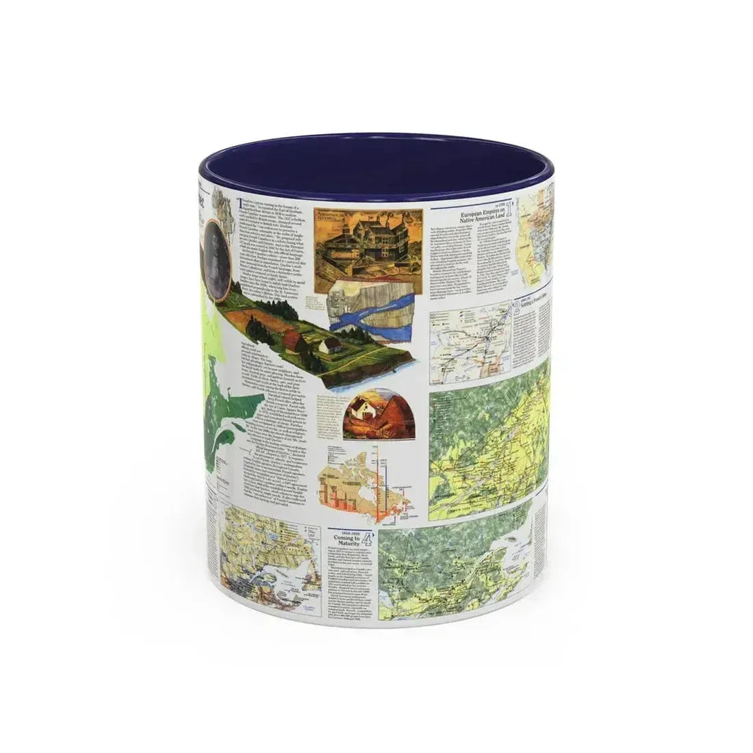 Canada - Quebec 2 (1991) (Map) Accent Coffee Mug 11oz Navy - Go Mug Yourself