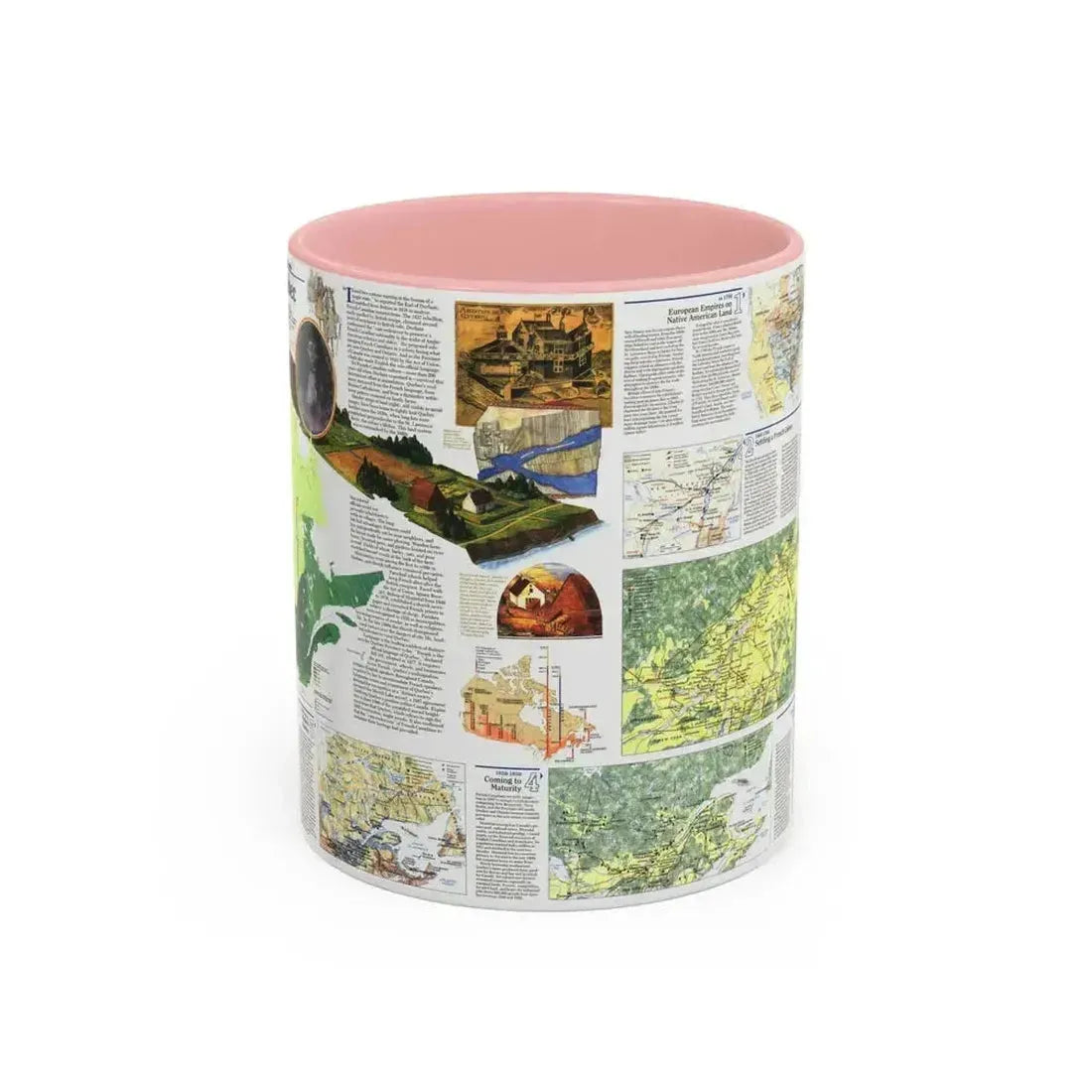 Canada - Quebec 2 (1991) (Map) Accent Coffee Mug 11oz Pink - Go Mug Yourself