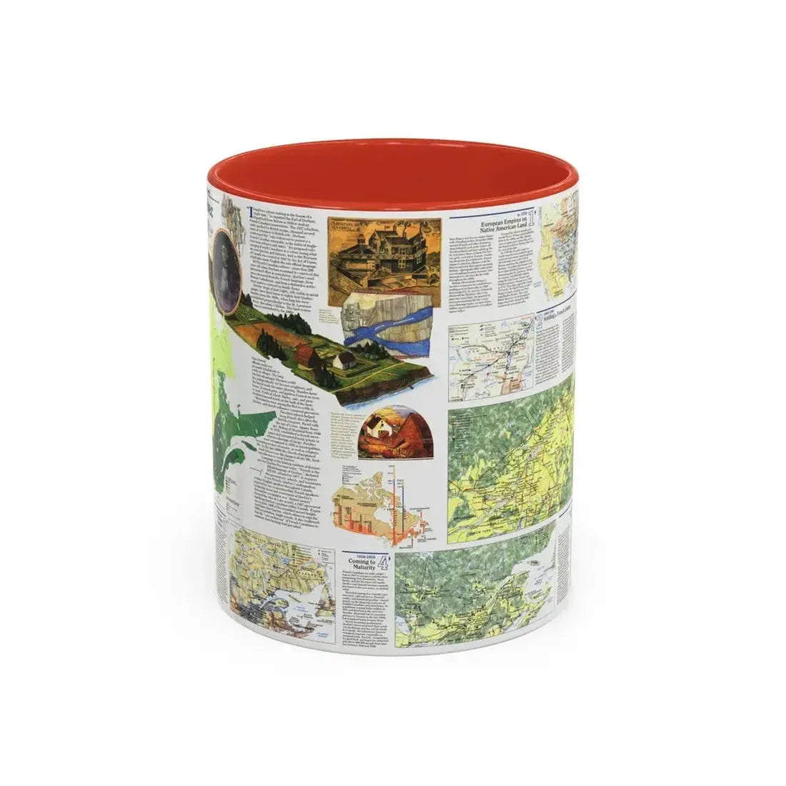Canada - Quebec 2 (1991) (Map) Accent Coffee Mug 11oz Red - Go Mug Yourself