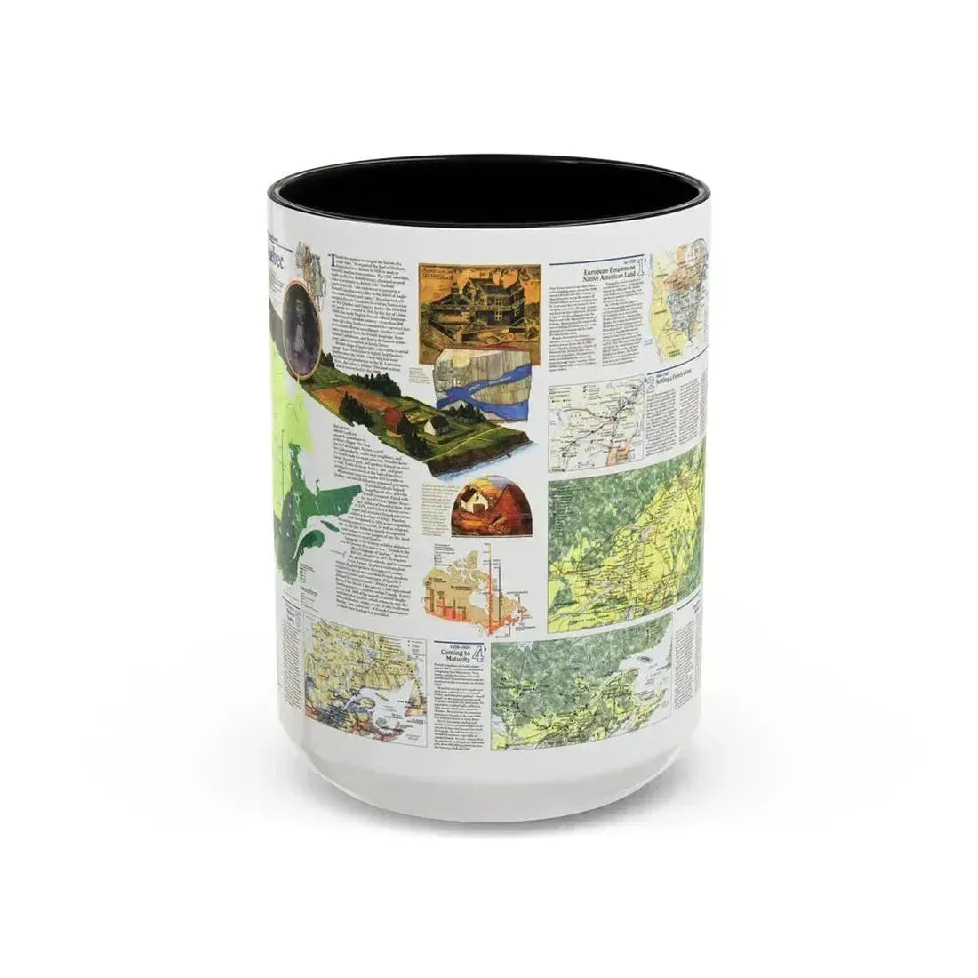 Canada - Quebec 2 (1991) (Map) Accent Coffee Mug 15oz Black - Go Mug Yourself
