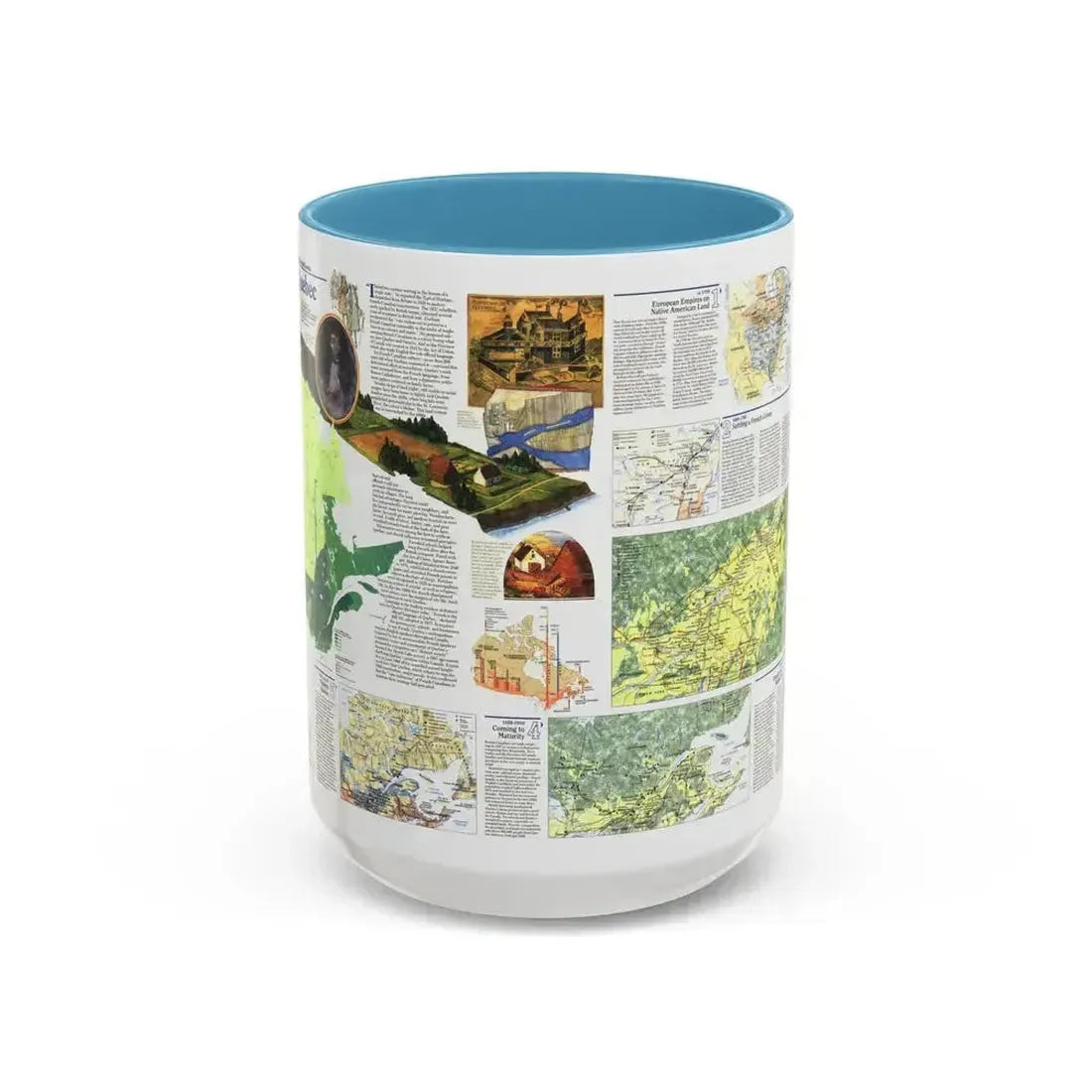 Canada - Quebec 2 (1991) (Map) Accent Coffee Mug 15oz Light Blue - Go Mug Yourself