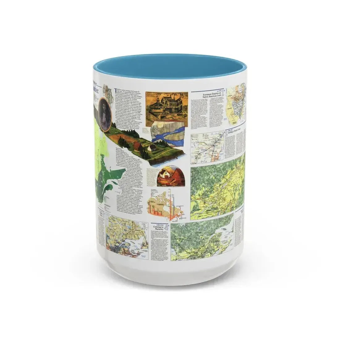 Canada - Quebec 2 (1991) (Map) Accent Coffee Mug 15oz Light Blue - Go Mug Yourself