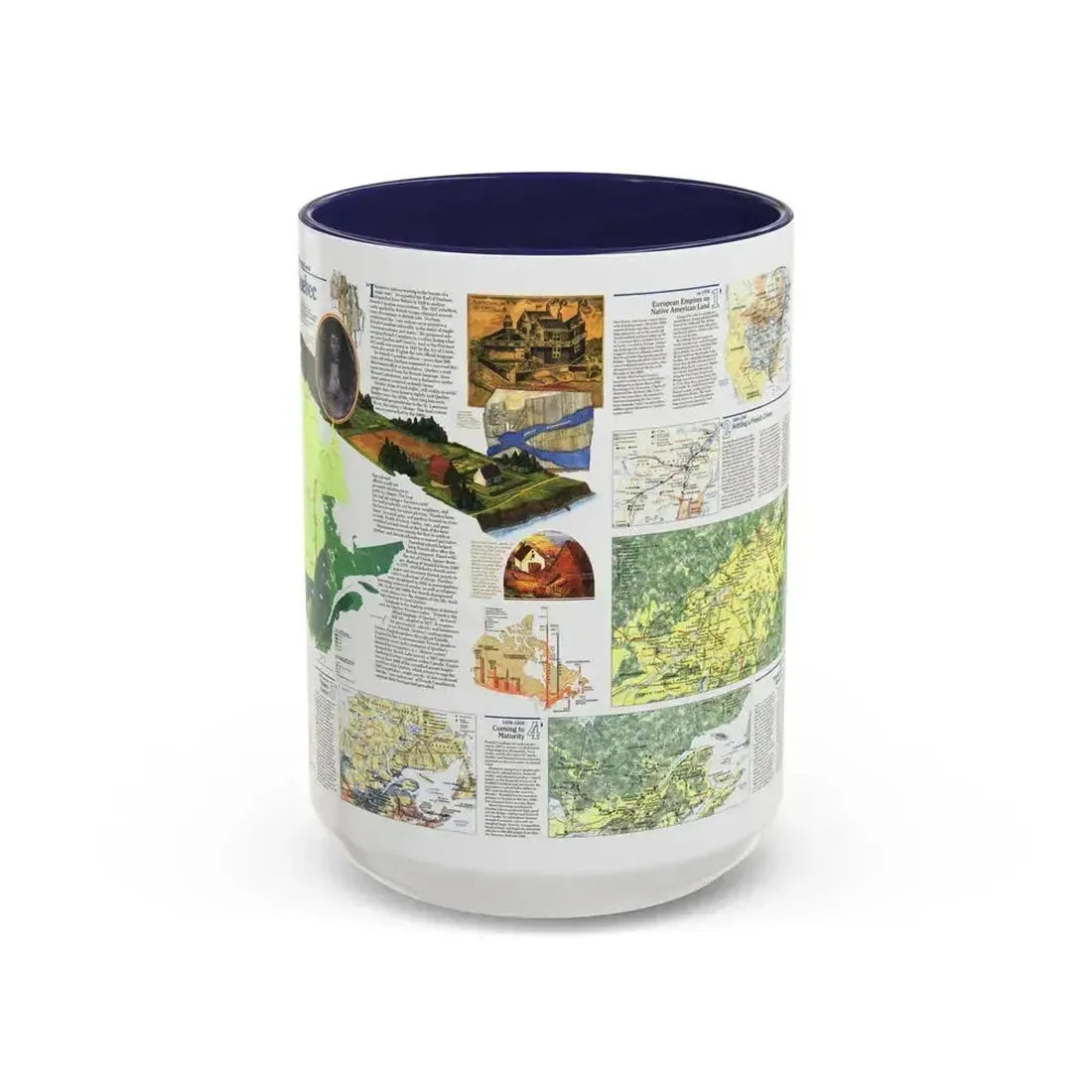 Canada - Quebec 2 (1991) (Map) Accent Coffee Mug 15oz Navy - Go Mug Yourself