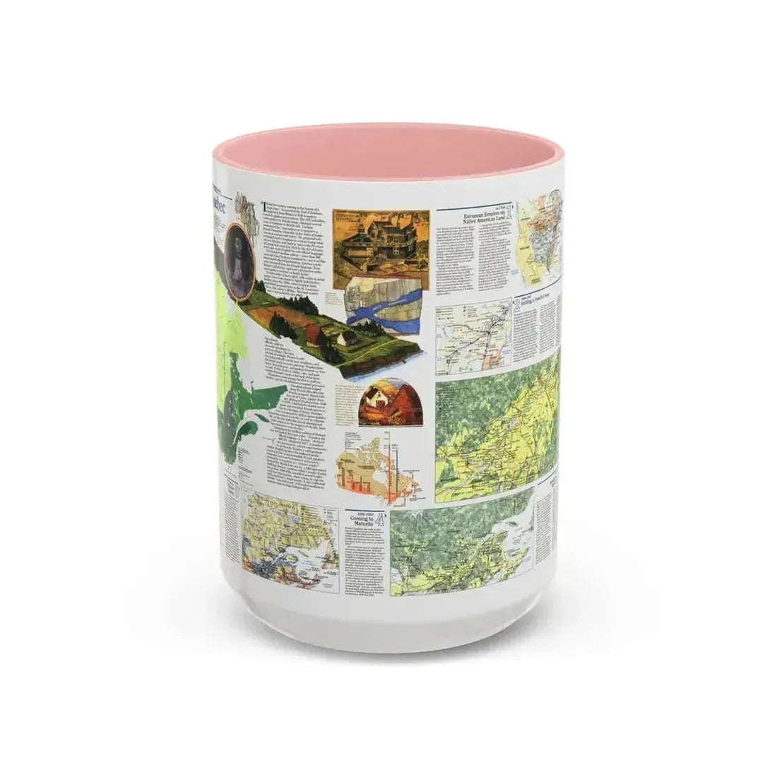 Canada - Quebec 2 (1991) (Map) Accent Coffee Mug 15oz Pink - Go Mug Yourself