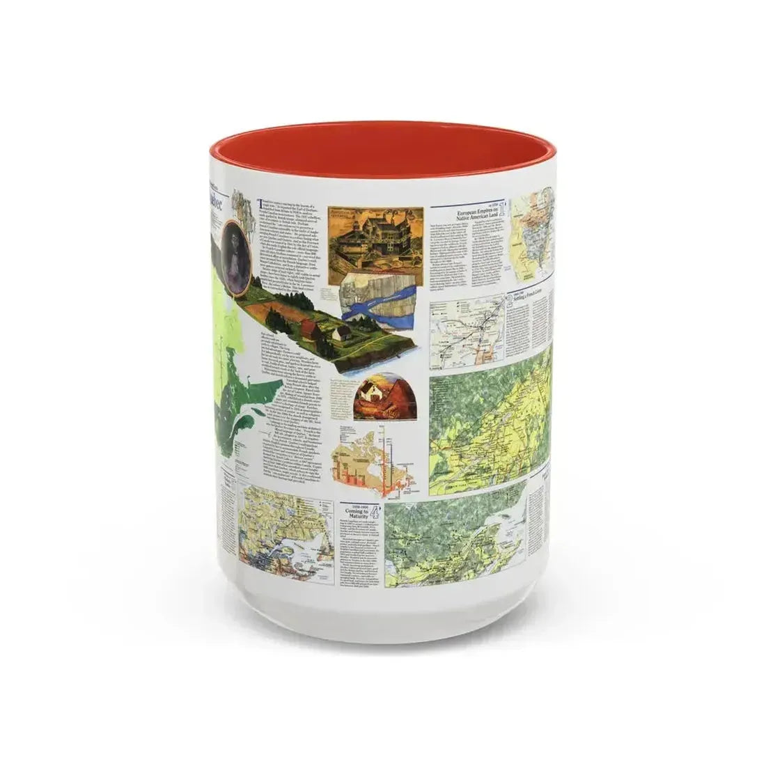 Canada - Quebec 2 (1991) (Map) Accent Coffee Mug 15oz Red - Go Mug Yourself