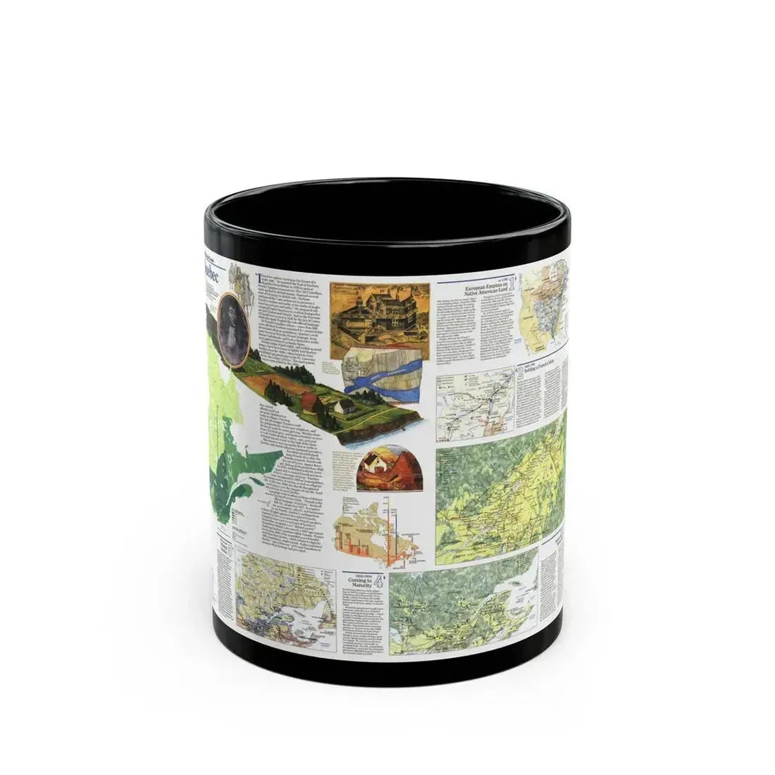 Canada - Quebec 2 (1991) (Map) Black Coffee Mug 11oz - Go Mug Yourself