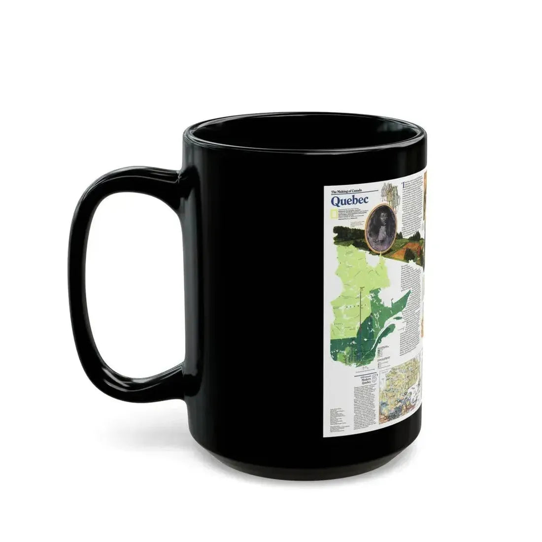 Canada - Quebec 2 (1991) (Map) Black Coffee Mug - Go Mug Yourself