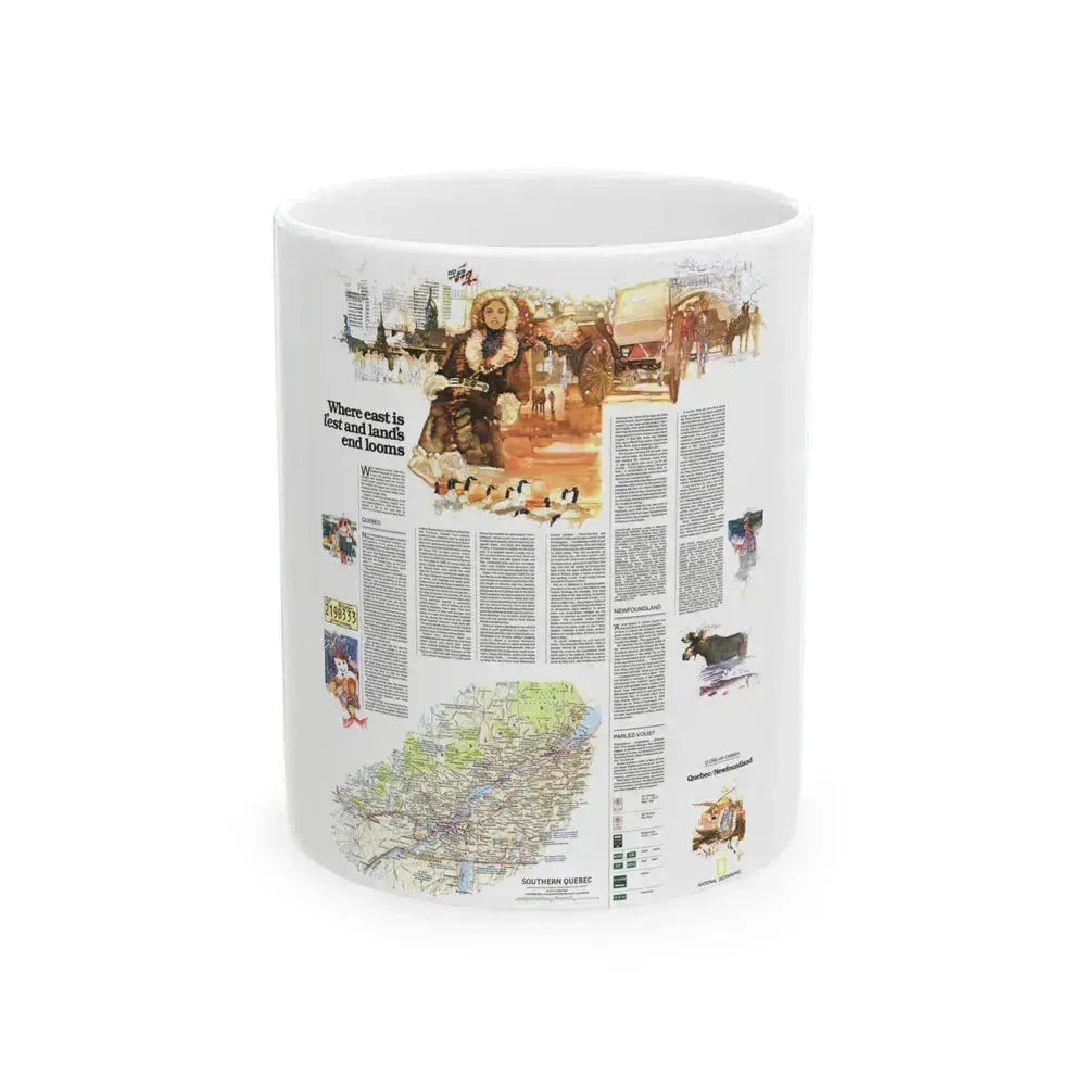 Canada - Quebec-Newfoundland (1980) (Map) White Coffee Mug 11oz - Go Mug Yourself