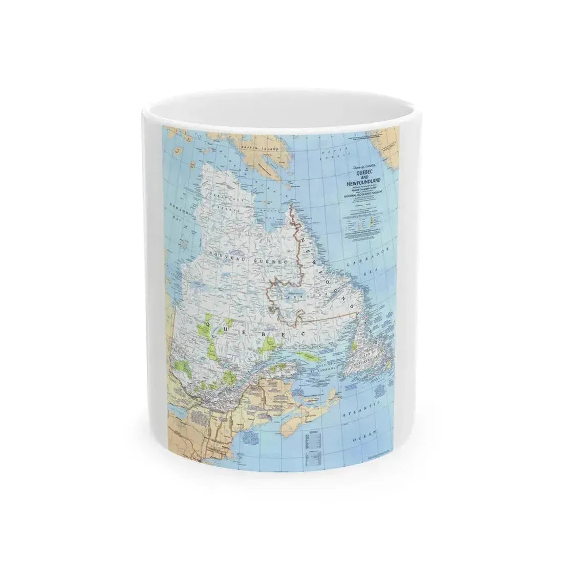 Canada - Quebec & Newfoundland (1980) (Map) White Coffee Mug 11oz - Go Mug Yourself