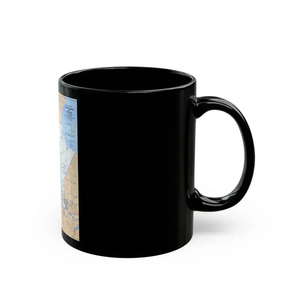 Canada - Saskatchewan & Manitoba (1979) (Map) Black Coffee Mug - Go Mug Yourself