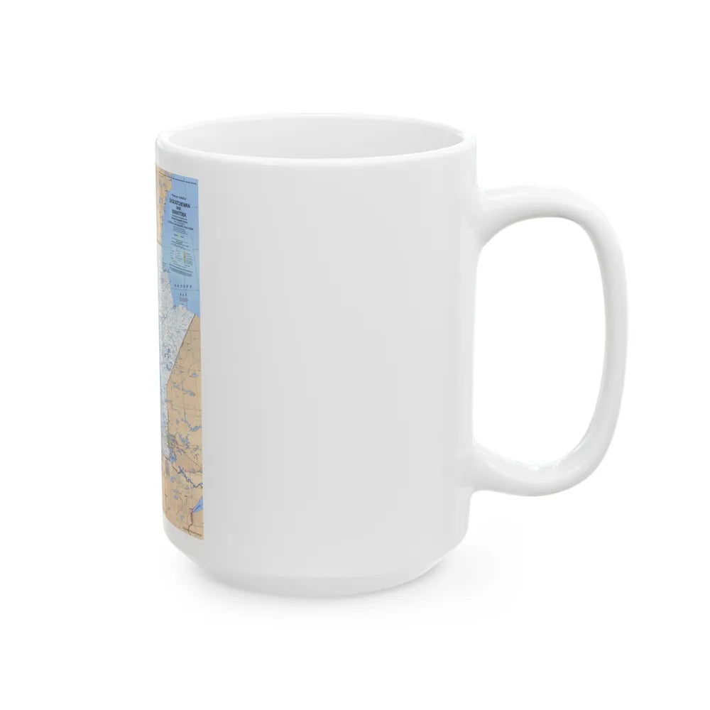 Canada - Saskatchewan & Manitoba (1979) (Map) White Coffee Mug-Go Mug Yourself