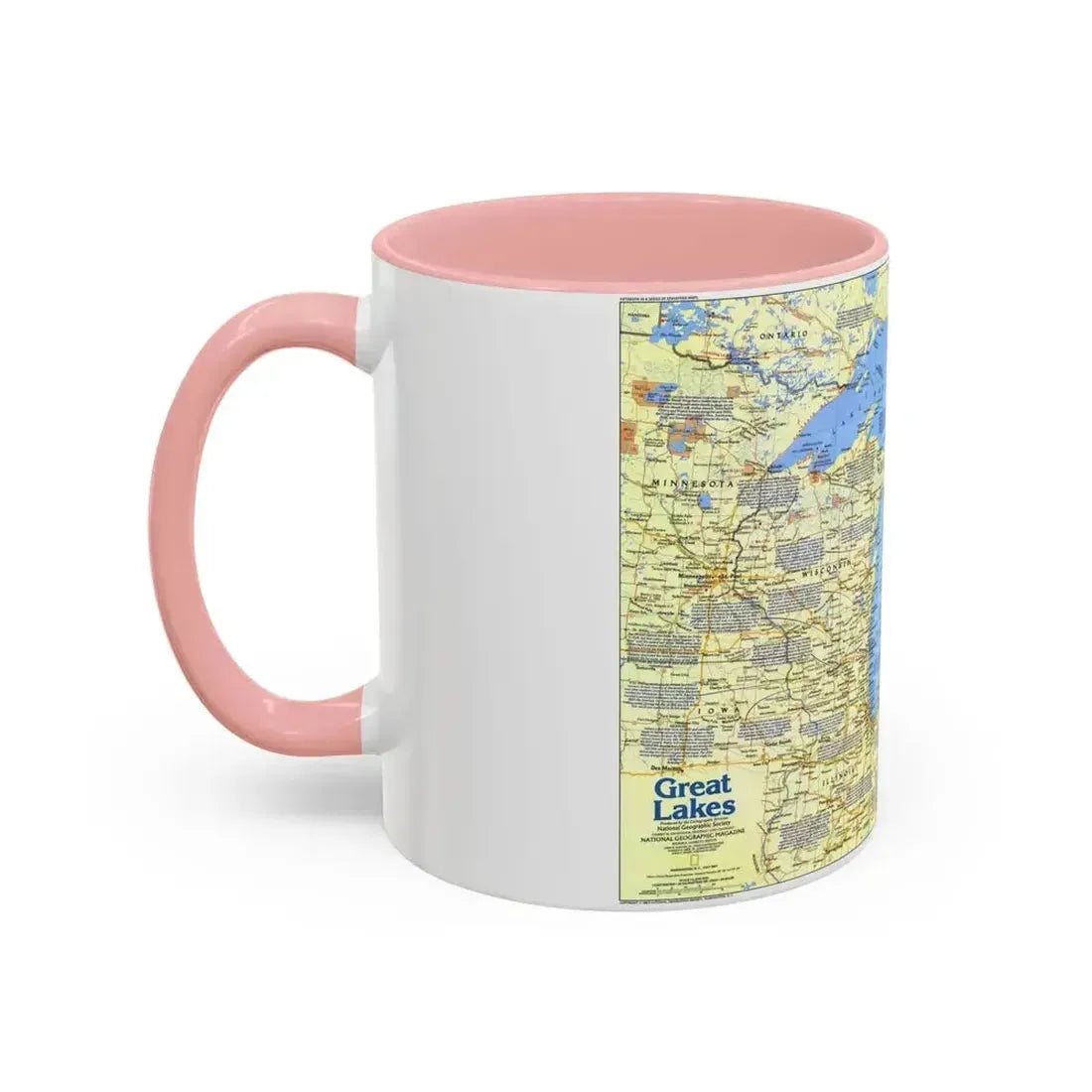 Canada - The Great Lakes 1 (1987) (Map) Accent Coffee Mug - Go Mug Yourself