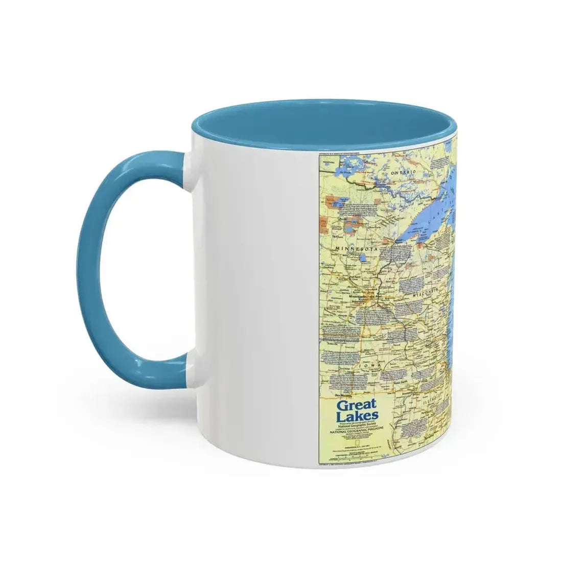 Canada - The Great Lakes 1 (1987) (Map) Accent Coffee Mug - Go Mug Yourself