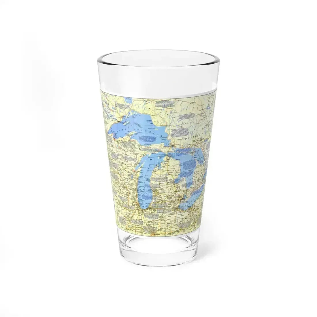 Canada - The Great Lakes 1 (1987) (Map) Pint Glass 16oz 16oz - Go Mug Yourself