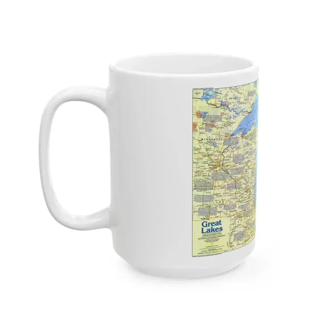 Canada - The Great Lakes 1 (1987) (Map) White Coffee Mug - Go Mug Yourself