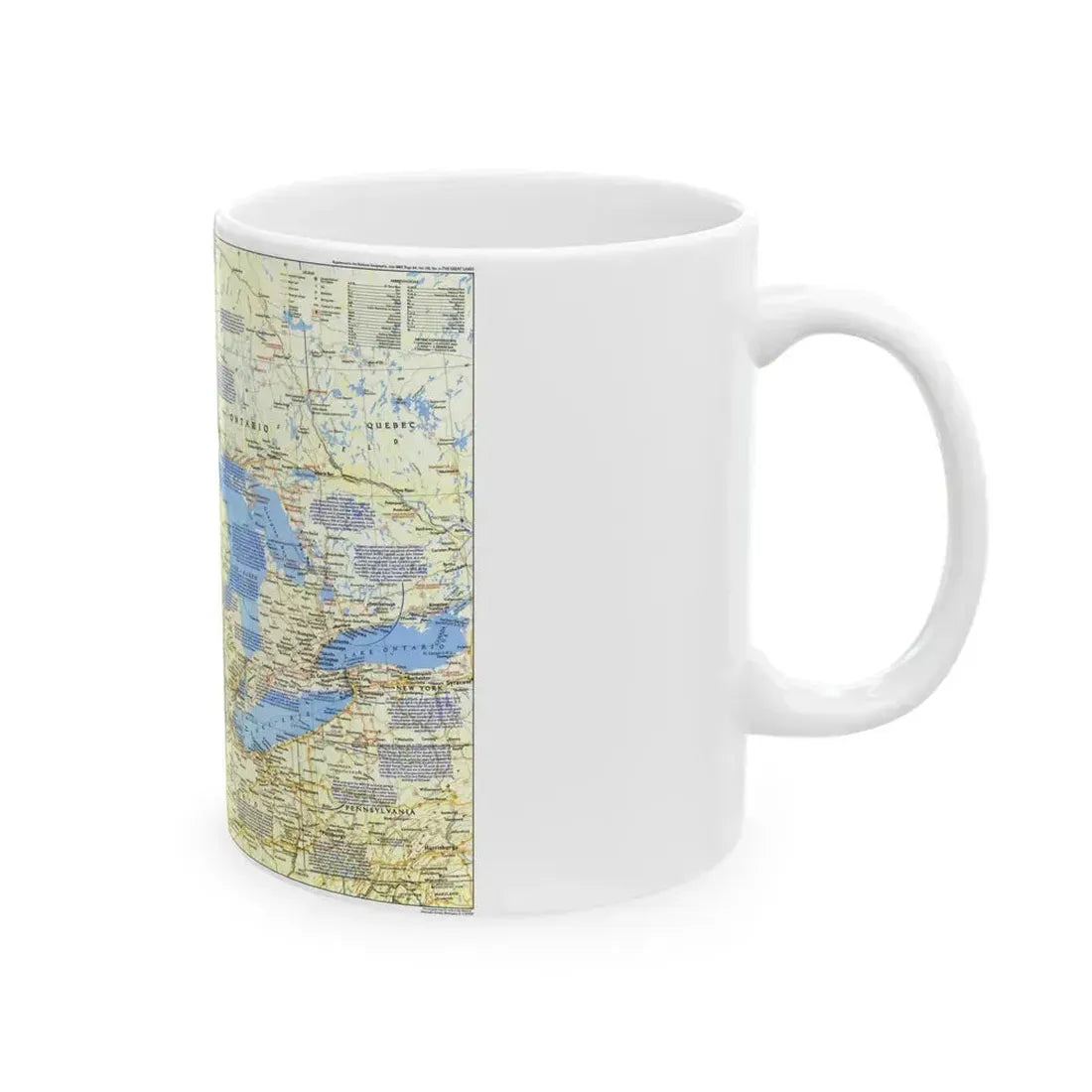 Canada - The Great Lakes 1 (1987) (Map) White Coffee Mug - Go Mug Yourself