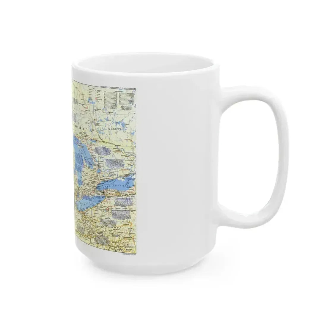 Canada - The Great Lakes 1 (1987) (Map) White Coffee Mug - Go Mug Yourself