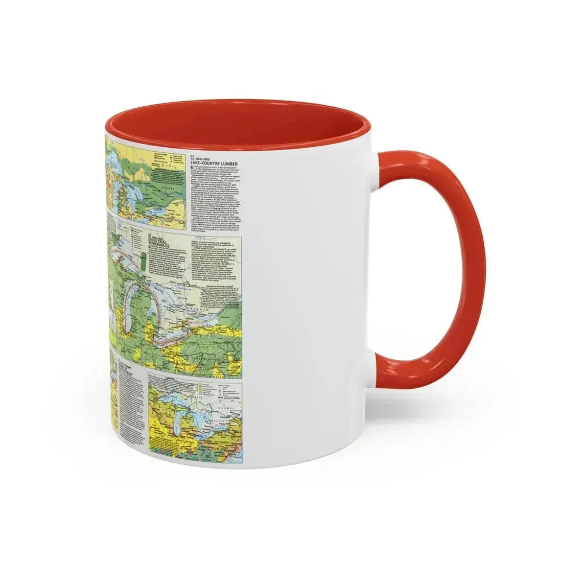 Canada - The Great Lakes 2 (1987) (Map) Accent Coffee Mug - Go Mug Yourself