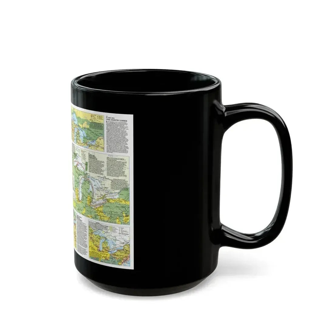 Canada - The Great Lakes 2 (1987) (Map) Black Coffee Mug - Go Mug Yourself