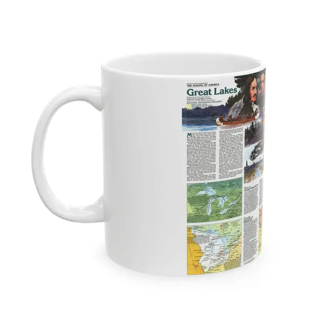 Canada - The Great Lakes 2 (1987) (Map) White Coffee Mug - Go Mug Yourself