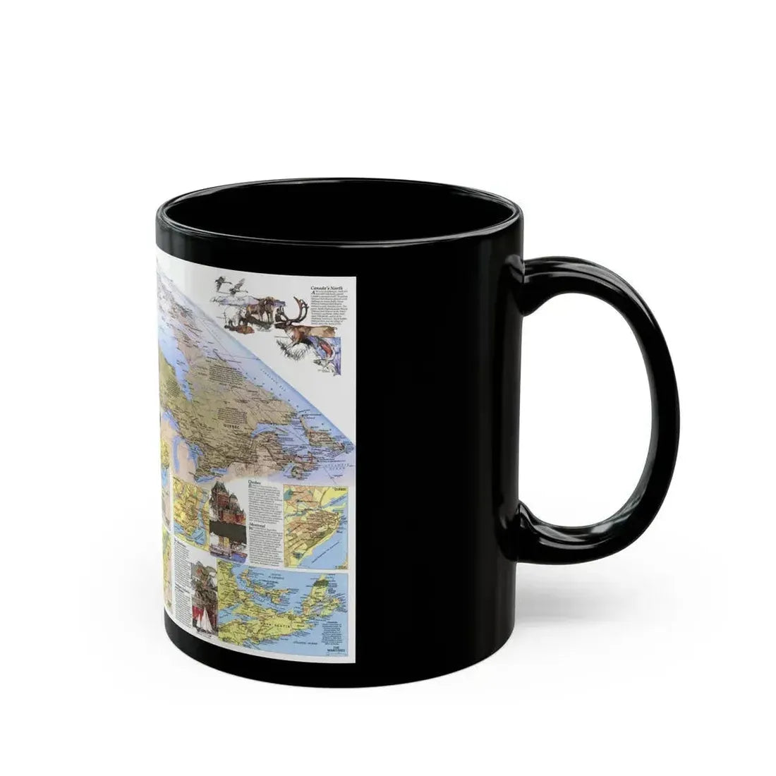 Canada - Vacationlands (1985) (Map) Black Coffee Mug - Go Mug Yourself