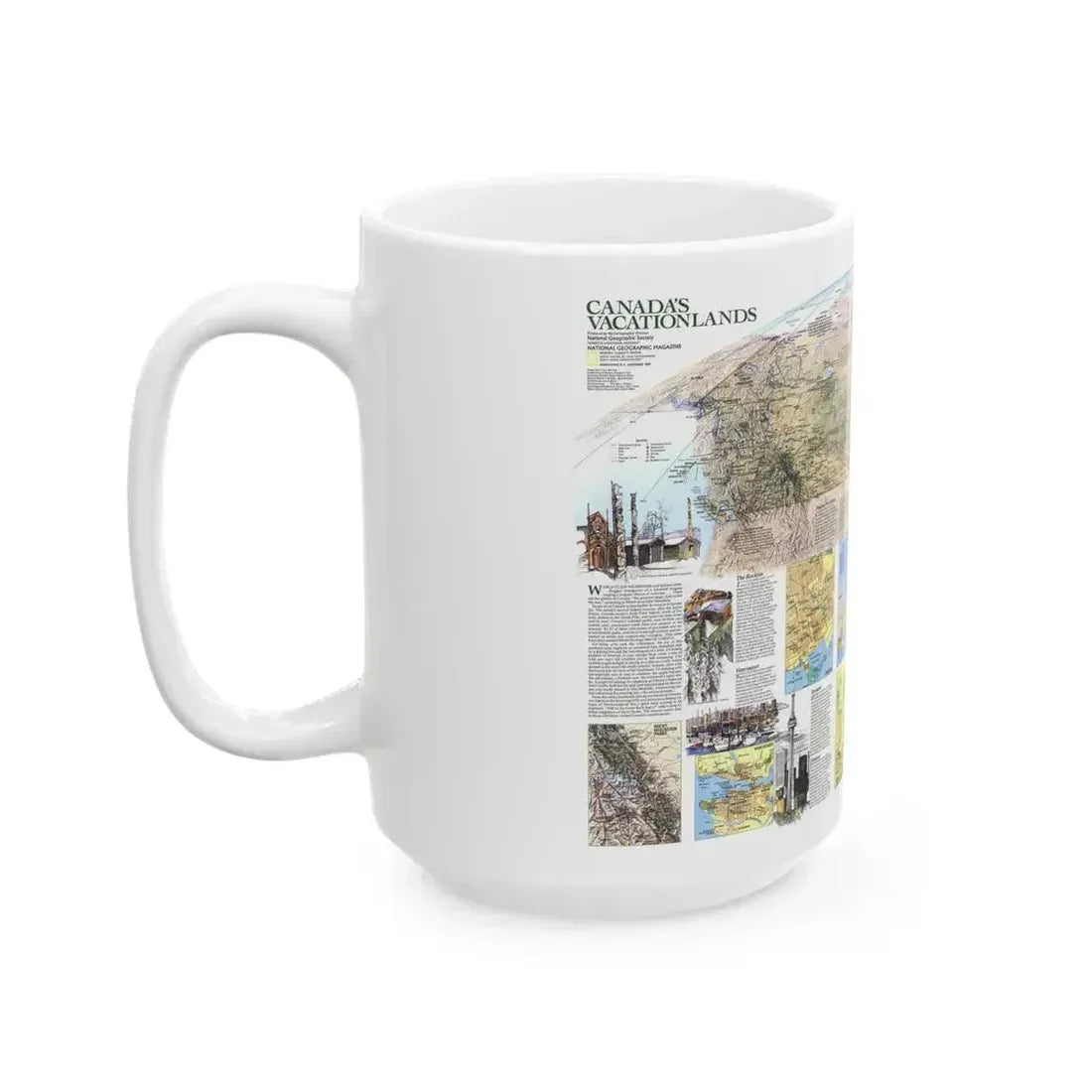 Canada - Vacationlands (1985) (Map) White Coffee Mug - Go Mug Yourself