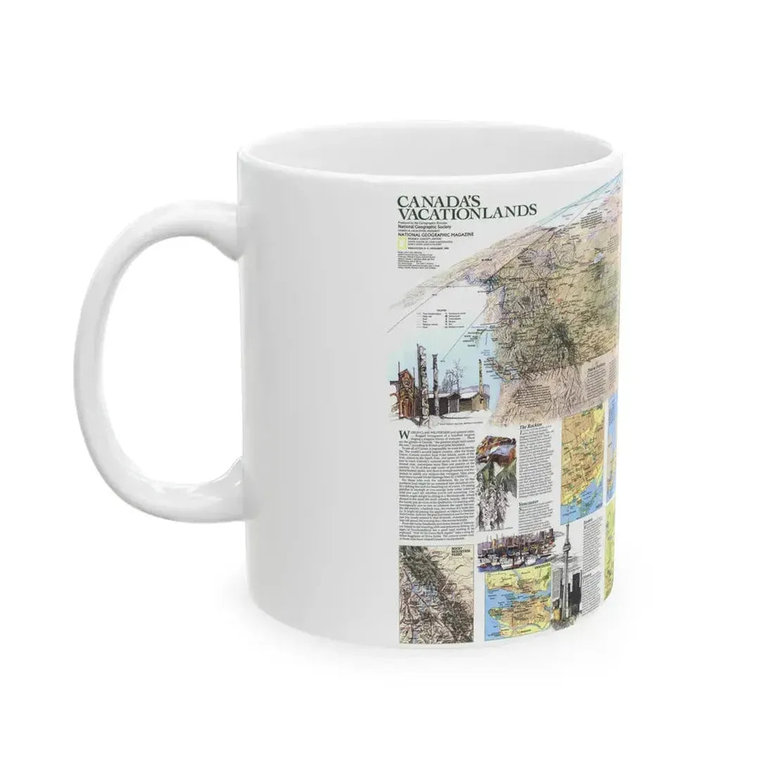 Canada - Vacationlands (1985) (Map) White Coffee Mug - Go Mug Yourself