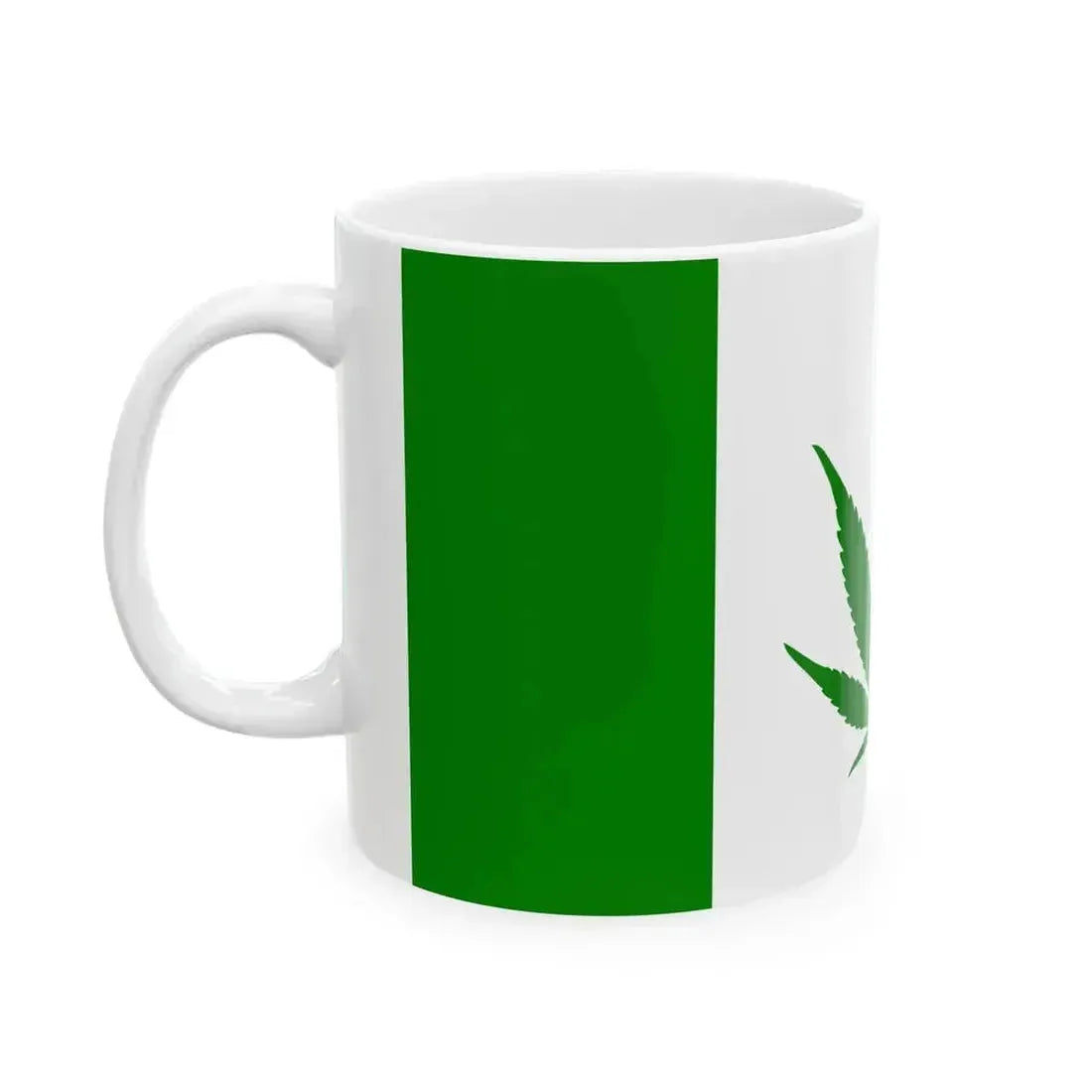 Canada Weed Flag all green (Canada) White Coffee Mug - Go Mug Yourself