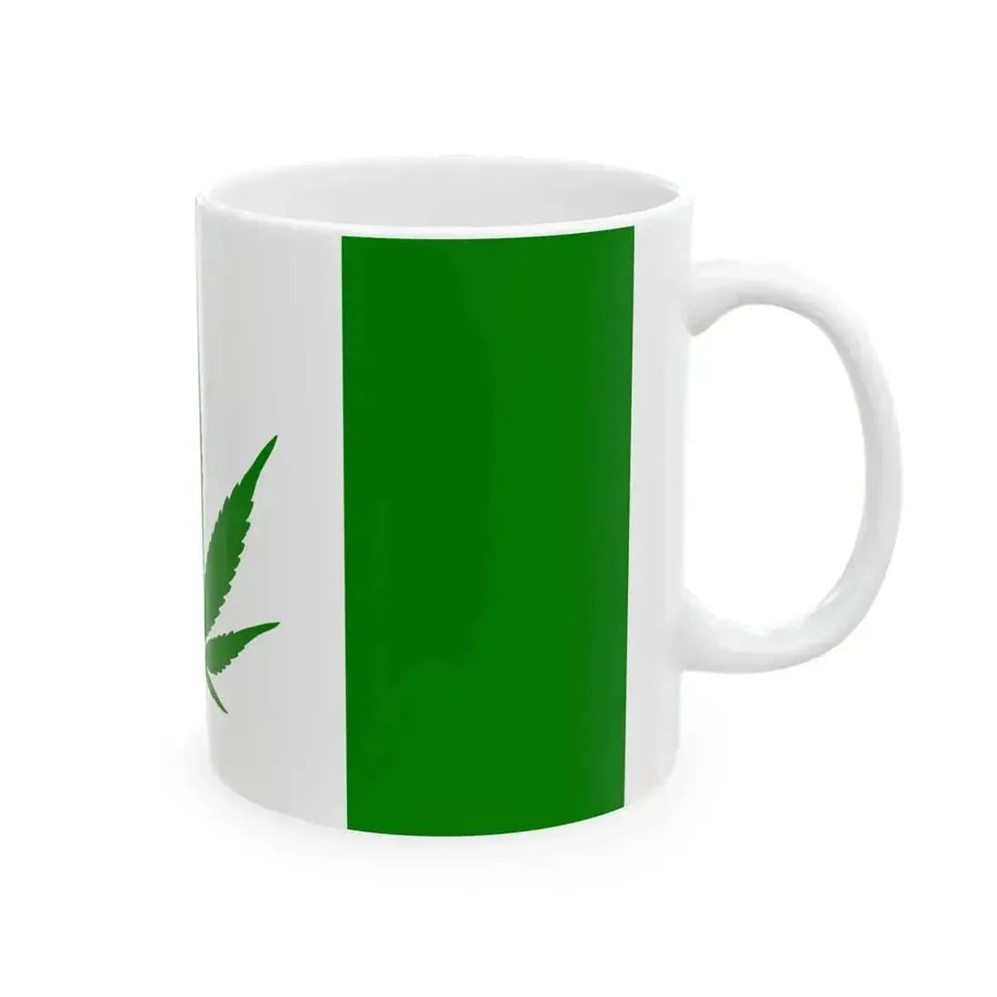 Canada Weed Flag all green (Canada) White Coffee Mug - Go Mug Yourself