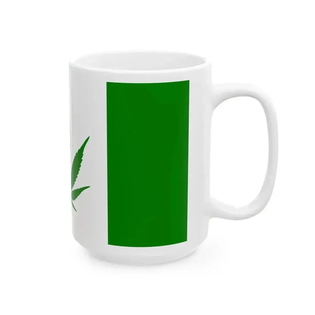 Canada Weed Flag all green (Canada) White Coffee Mug - Go Mug Yourself