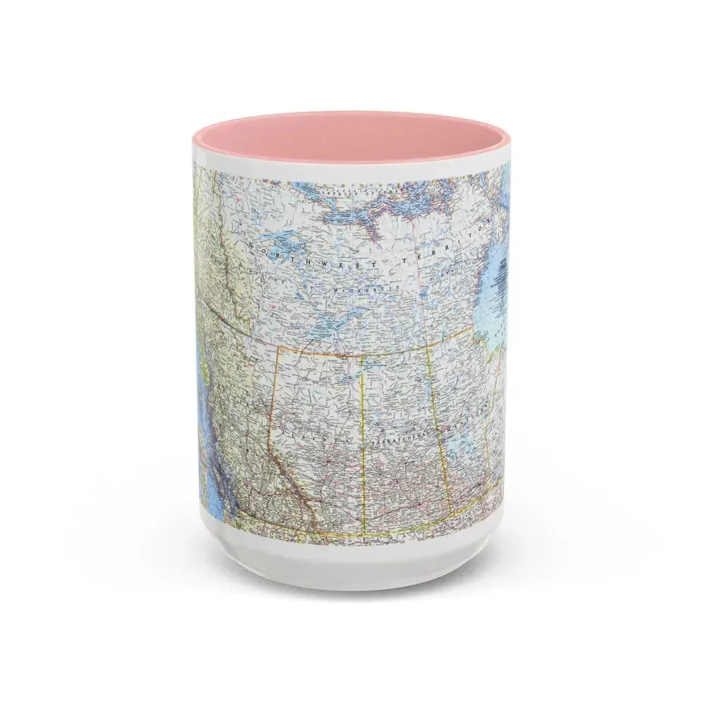 Canada - Western (1966) (Map) Accent Coffee Mug 15oz Pink - Go Mug Yourself