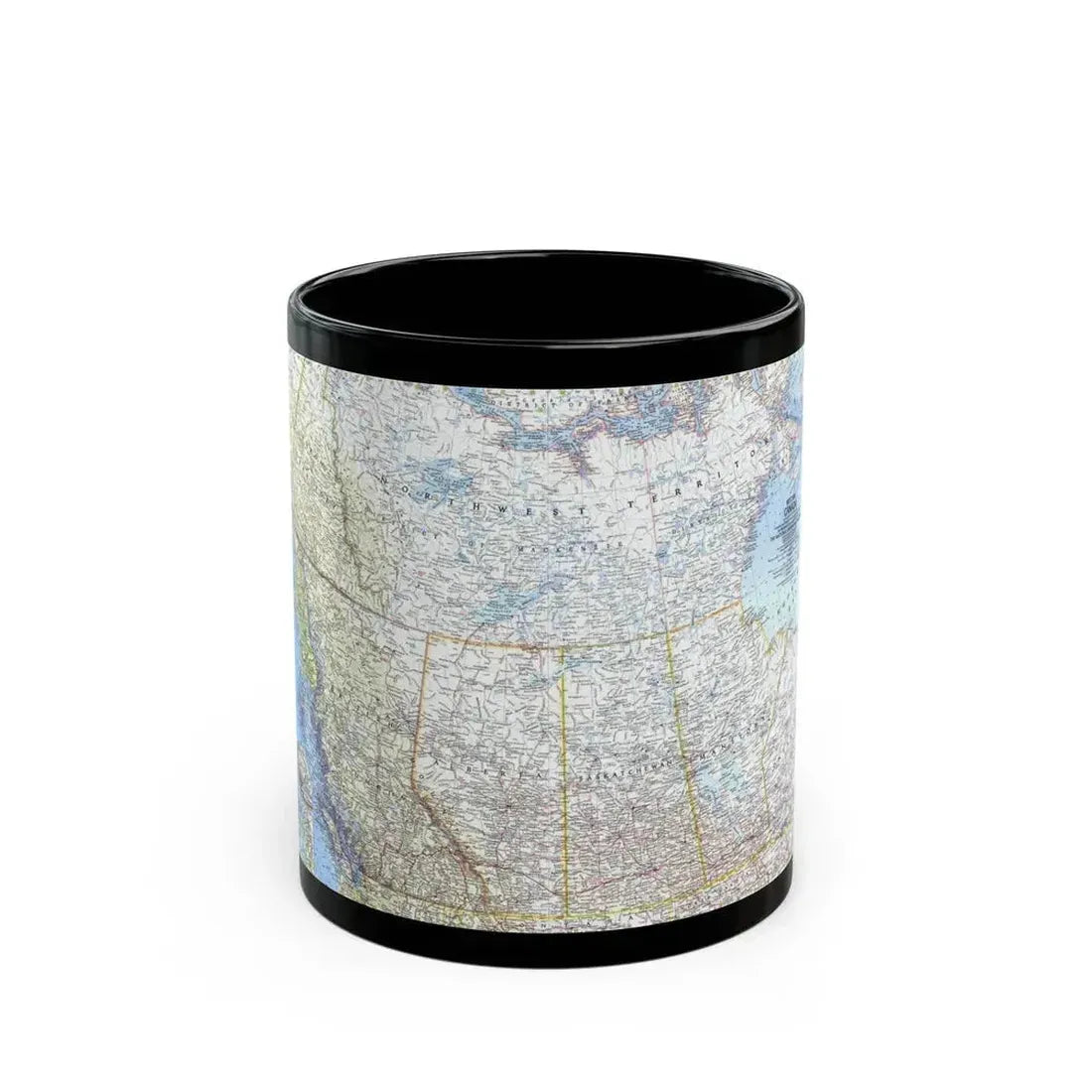 Canada - Western (1966) (Map) Black Coffee Mug 11oz - Go Mug Yourself