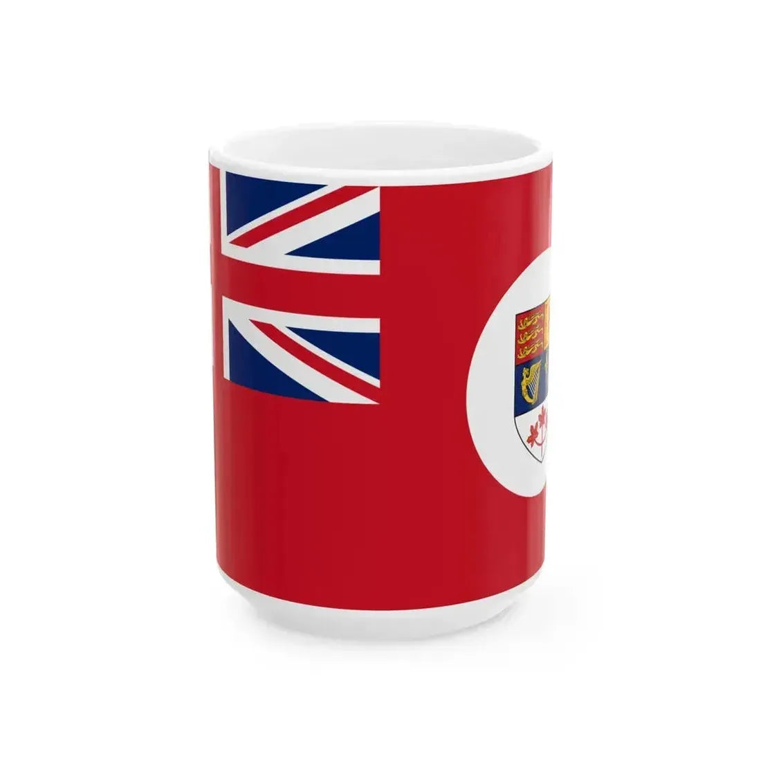 Canadian Red Ensign 1957-1965 with disc (Canada) White Coffee Mug 15oz - Go Mug Yourself