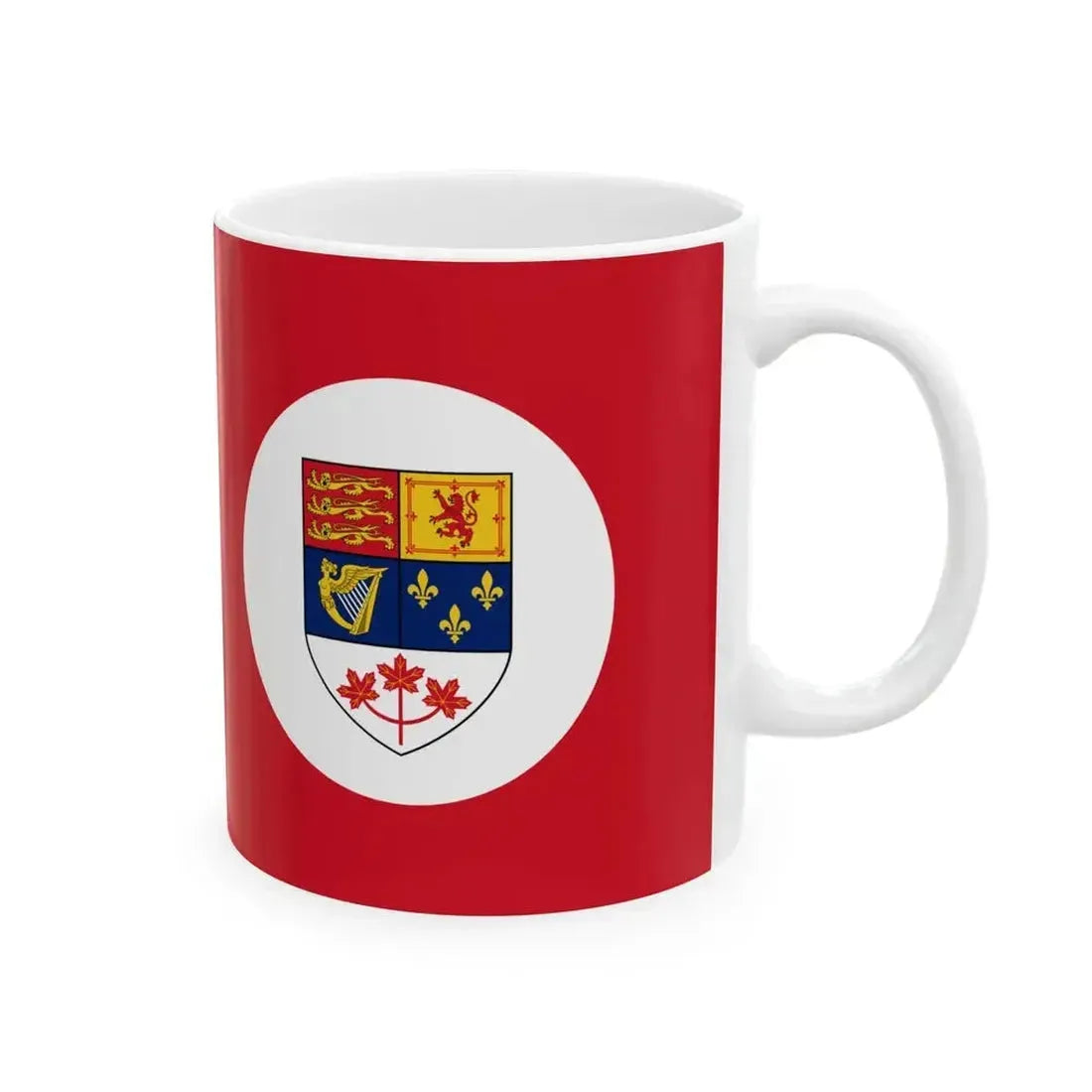 Canadian Red Ensign 1957-1965 with disc (Canada) White Coffee Mug - Go Mug Yourself