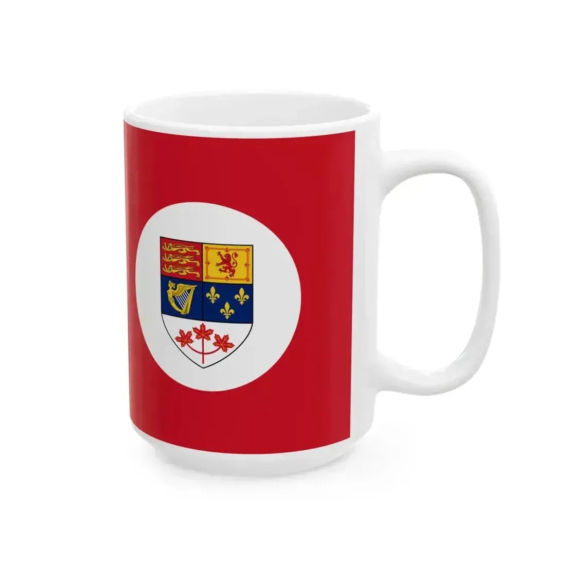 Canadian Red Ensign 1957-1965 with disc (Canada) White Coffee Mug - Go Mug Yourself