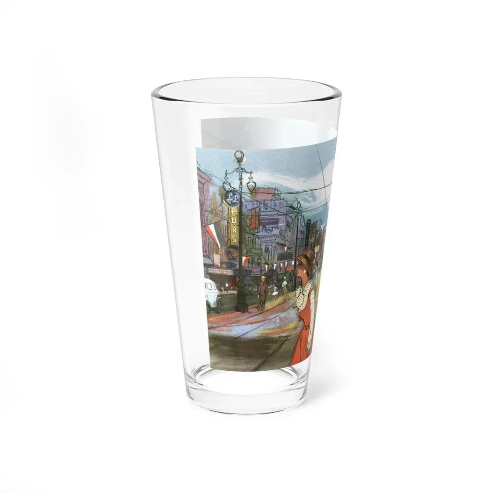 Canal Street, New Orleans by Hermann B. Deutsch, Esquire magazine, 1954 (Magazine Illustration) Pint Glass 16oz - Go Mug Yourself