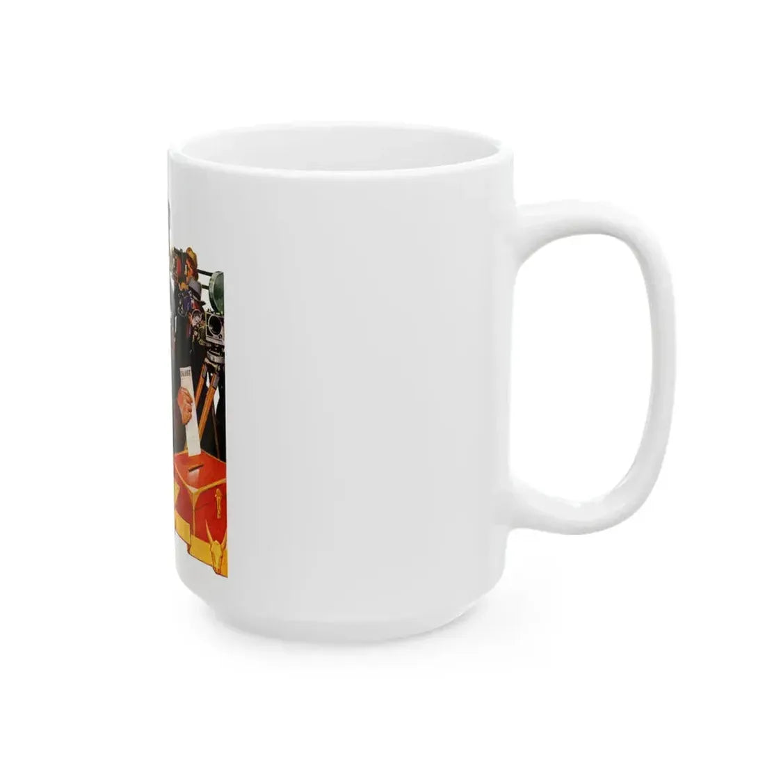 Candidate Voting, The Saturday Evening Post cover, November 7, 1936 - White Coffee Mug - Go Mug Yourself