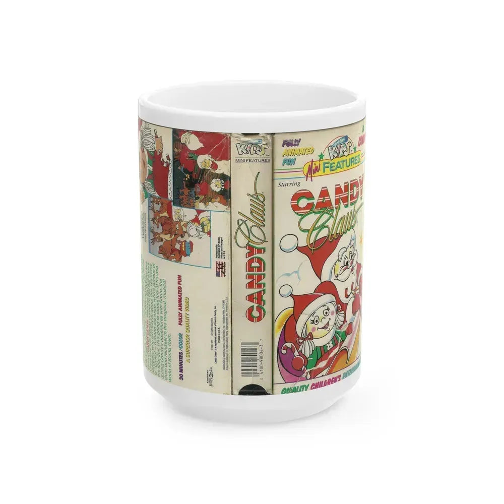 CANDY CLAUS JUST FOR KIDS MINI FEATURES (VHS COVER) - White Coffee Mug 15oz - Go Mug Yourself