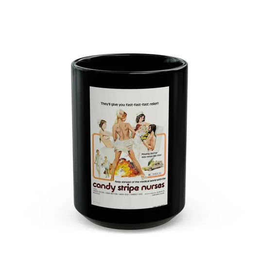 CANDY STRIPE NURSES 1974 Movie Poster - Black Coffee Mug 15oz - Go Mug Yourself