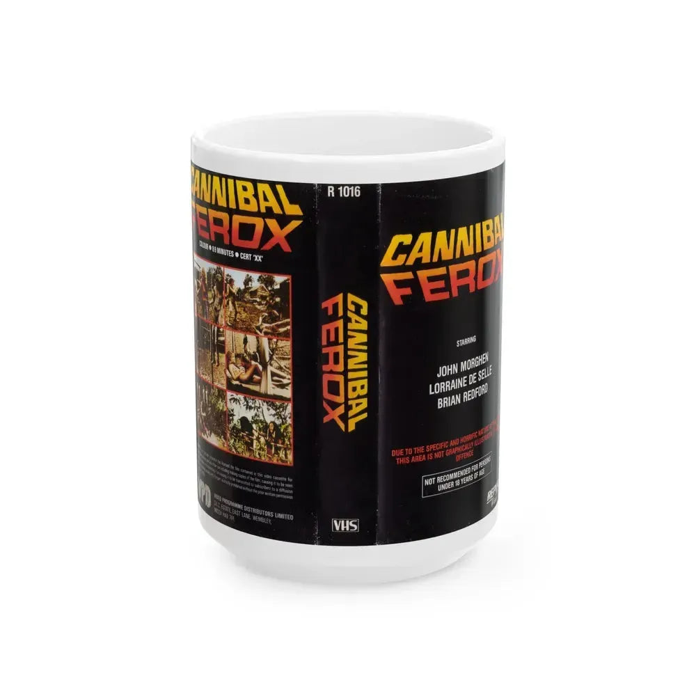 CANNIBAL FEROX REPLAY VIDEO (VHS COVER) - White Coffee Mug 15oz - Go Mug Yourself