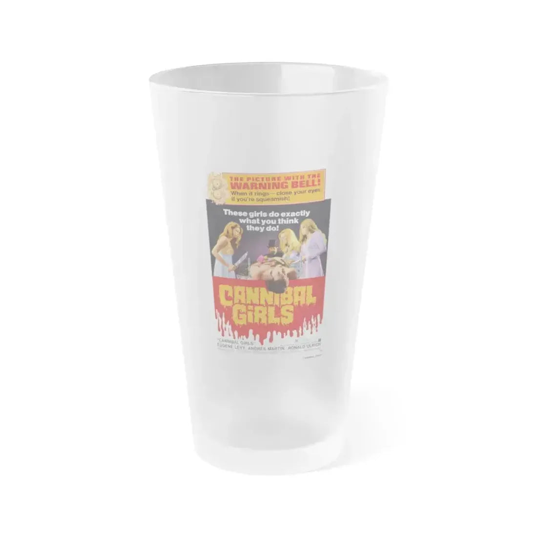 CANNIBAL GIRLS 1973 Movie Poster - Frosted Pint Glass 16oz 16oz Frosted - Go Mug Yourself