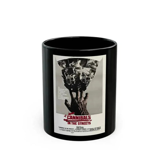 CANNIBALS IN THE STREETS 1980 Movie Poster - Black Coffee Mug 11oz - Go Mug Yourself
