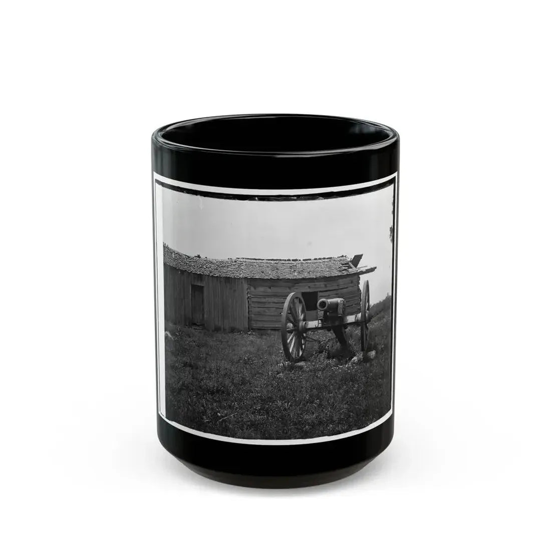 Cannon And Cabin At Chickamauga And Chattanooga National Military Park (U.S. Civil War) Black Coffee Mug 15oz - Go Mug Yourself