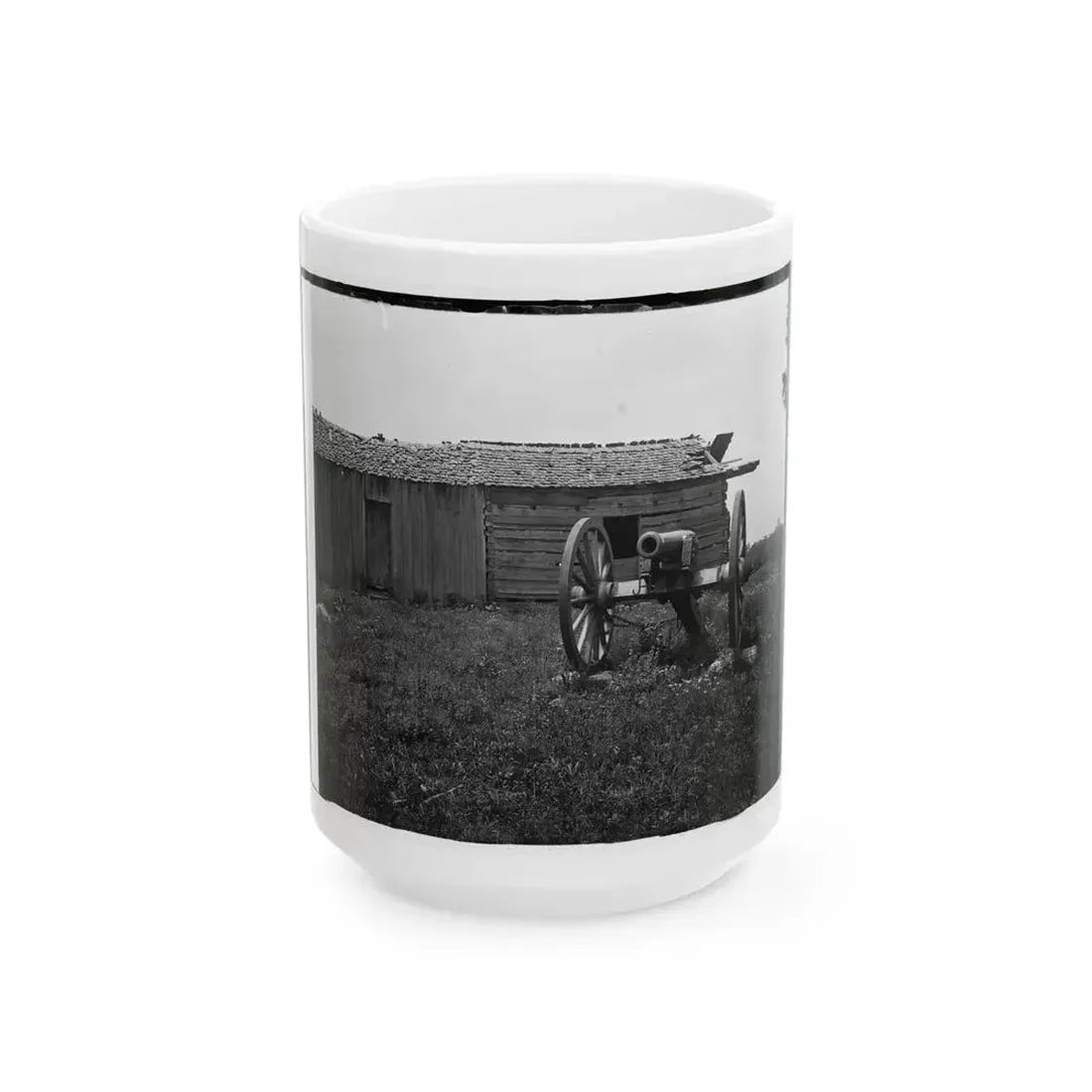 Cannon And Cabin At Chickamauga And Chattanooga National Military Park (U.S. Civil War) White Coffee Mug 15oz - Go Mug Yourself