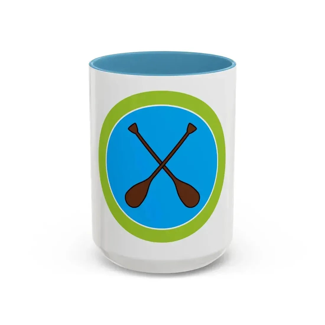 Canoeing (Boy Scout Merit Badge) Accent Coffee Mug 15oz Light Blue - Go Mug Yourself