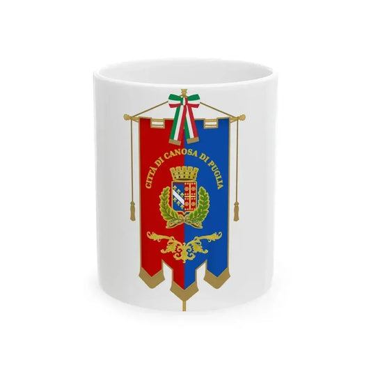 Canosa di Puglia-Gonfalone (Italy) White Coffee Mug 11oz - Go Mug Yourself