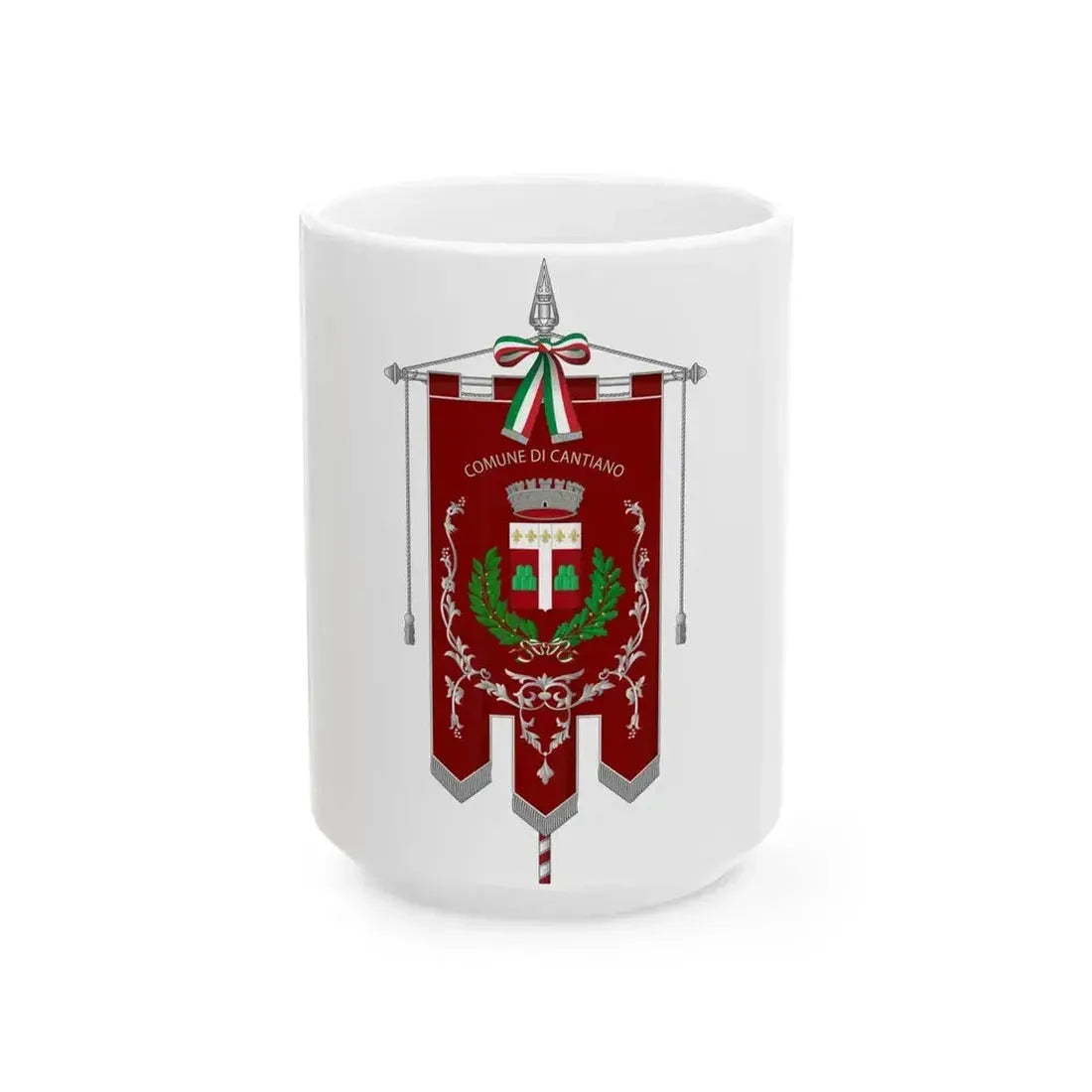 Cantiano-Gonfalone (Italy) White Coffee Mug 15oz - Go Mug Yourself