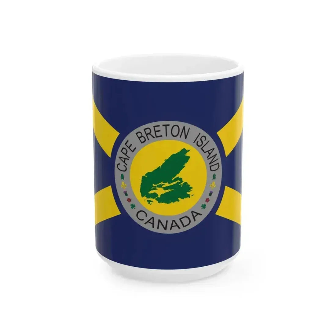 Cape Breton Island Flag Original Blue Flag (Canada) White Coffee Mug 15oz - Go Mug Yourself