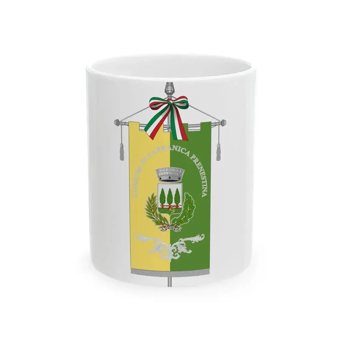 Capranica Prenestina-Gonfalone (Italy) White Coffee Mug 11oz - Go Mug Yourself